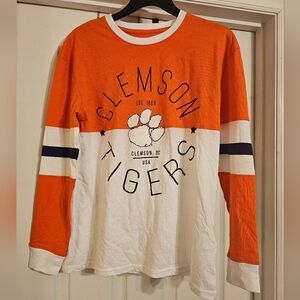 NWT Clemson Tigers Orange and White Long Sleeve Shirt. Size:S 4/6
